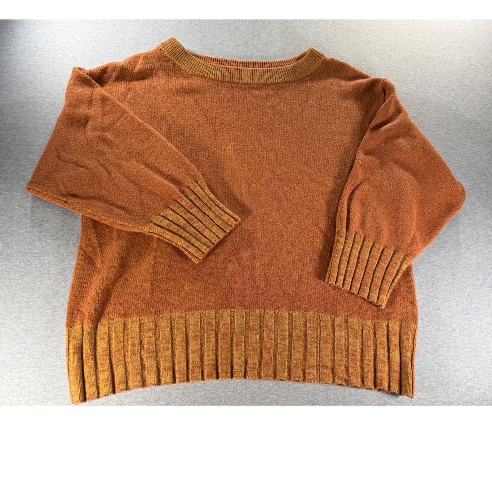 Free People Street Fair Tunic Sweater Brick Combo Rust Orange Knit Size M
